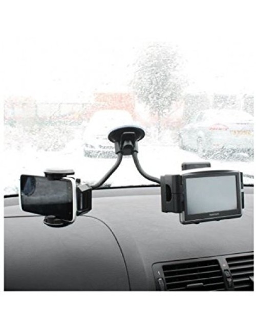 Dual Universal Windscreen Mount Car Holder for All Smartphone,PDA,GPS